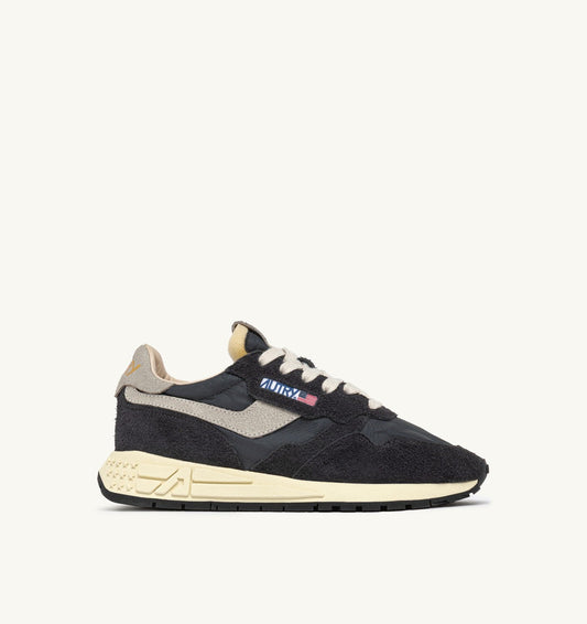 Woman REELWIND LOW SNEAKERS IN BLACK NYLON AND SUEDE