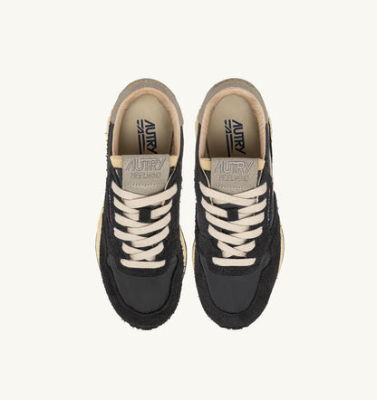 Woman REELWIND LOW SNEAKERS IN BLACK NYLON AND SUEDE