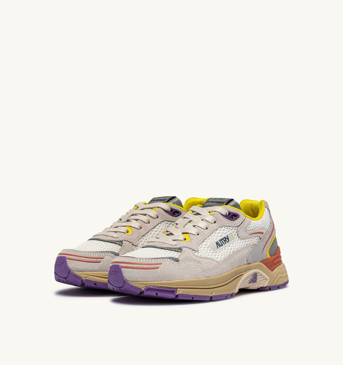 Woman HYPERWAY SNEAKERS IN ARABESQUE AND WHITE MESH AND SUEDE