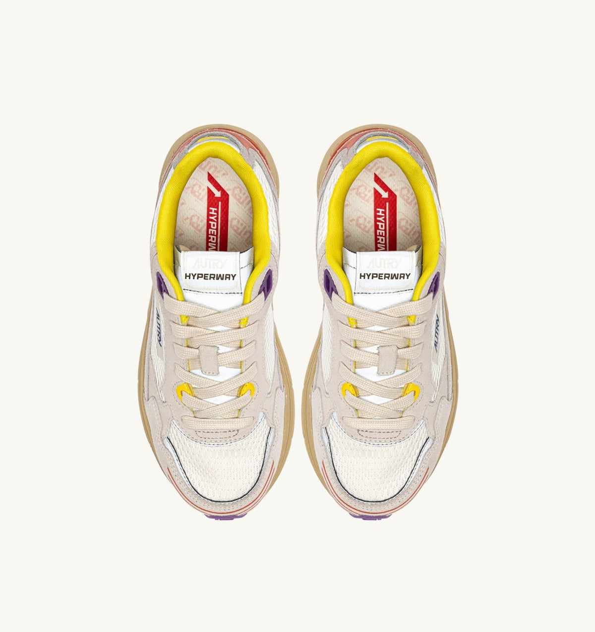 Woman HYPERWAY SNEAKERS IN ARABESQUE AND WHITE MESH AND SUEDE