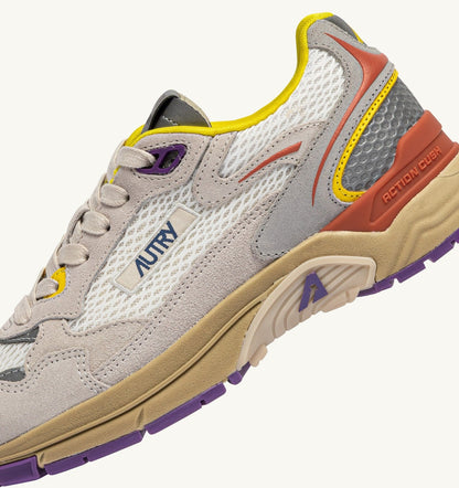 Woman HYPERWAY SNEAKERS IN ARABESQUE AND WHITE MESH AND SUEDE