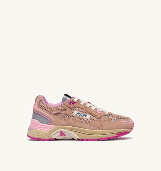 Woman HYPERWAY SNEAKERS IN PHARD PINK AND DOLPHIN SUEDE AND MESH