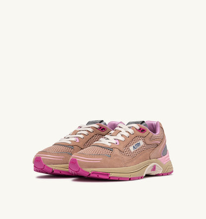 Woman HYPERWAY SNEAKERS IN PHARD PINK AND DOLPHIN SUEDE AND MESH