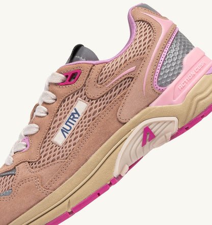 Woman HYPERWAY SNEAKERS IN PHARD PINK AND DOLPHIN SUEDE AND MESH