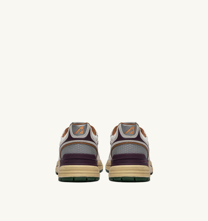 Woman HYPERWAY SNEAKERS IN FIG AND WHITE MESH AND SUEDE