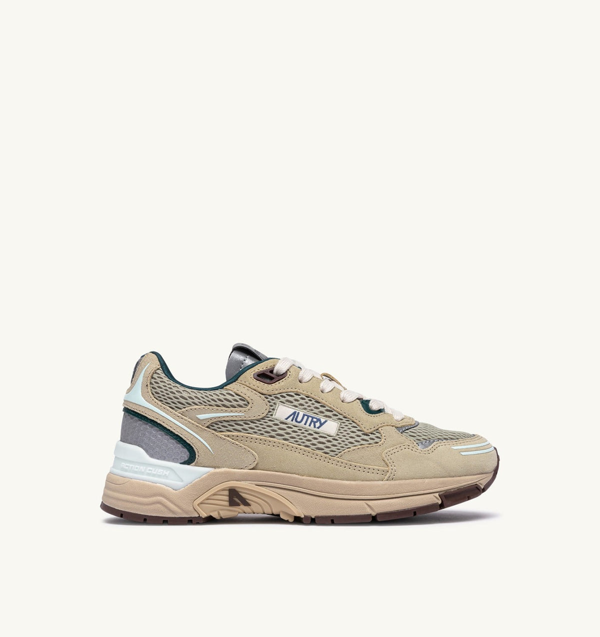 Woman HYPERWAY SNEAKERS IN ECRU AND SPA BLUE SUEDE AND MESH