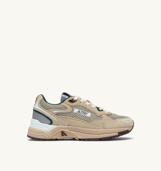 Woman HYPERWAY SNEAKERS IN ECRU AND SPA BLUE SUEDE AND MESH