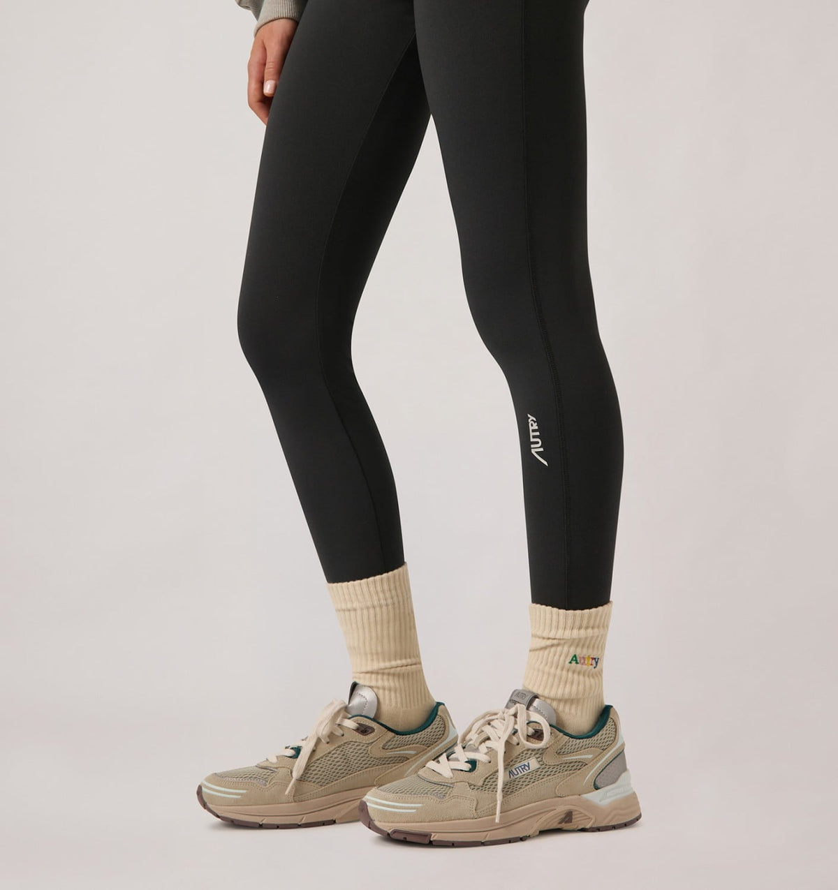 Woman HYPERWAY SNEAKERS IN ECRU AND SPA BLUE SUEDE AND MESH