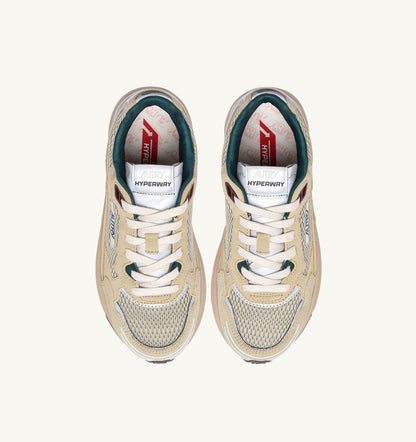 Woman HYPERWAY SNEAKERS IN ECRU AND SPA BLUE SUEDE AND MESH
