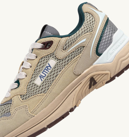 Woman HYPERWAY SNEAKERS IN ECRU AND SPA BLUE SUEDE AND MESH