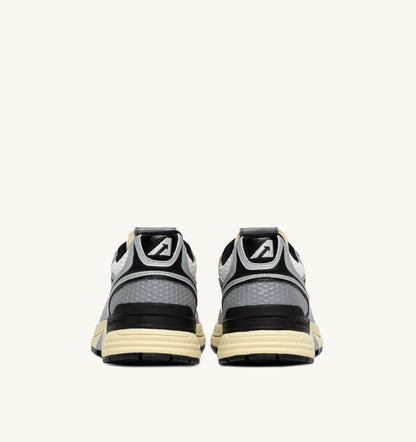 Woman HYPERWAY SNEAKERS IN WHITE SILVER AND BLACK SYNTHETIC LEATHER AND MESH