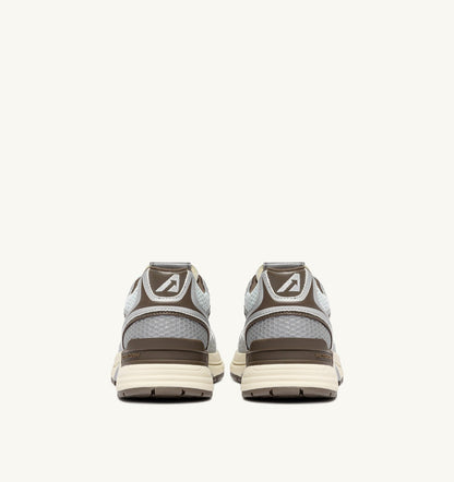 Woman HYPERWAY SNEAKERS IN SILVER, SPA BLUE AND CHOCOLATE CHIP SYNTHETIC LEATHER AND MESH