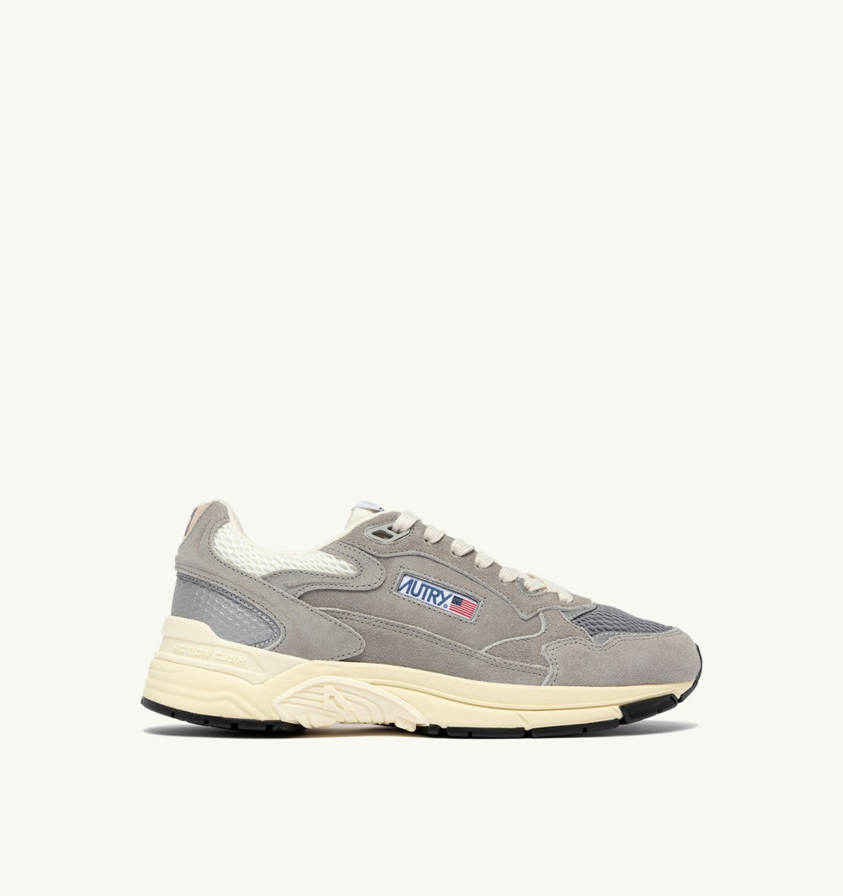 Woman HYPERWAY SNEAKERS IN MARSHMALLOW AND LEAD SUEDE AND MESH