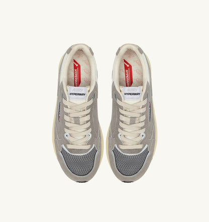 Woman HYPERWAY SNEAKERS IN MARSHMALLOW AND LEAD SUEDE AND MESH