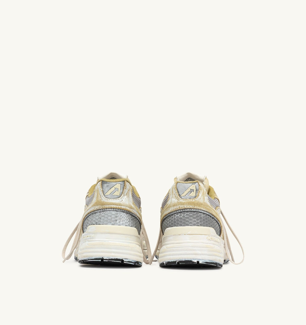 Woman HYPERWAY SUPER VINTAGE SNEAKERS IN YELLOW AND SILVER SUEDE