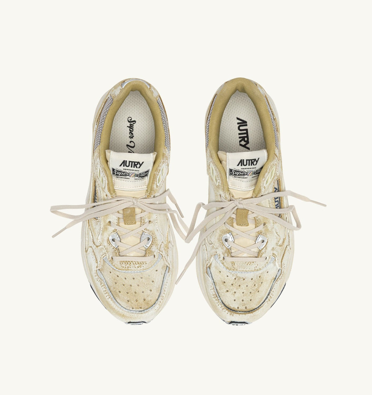 Woman HYPERWAY SUPER VINTAGE SNEAKERS IN YELLOW AND SILVER SUEDE