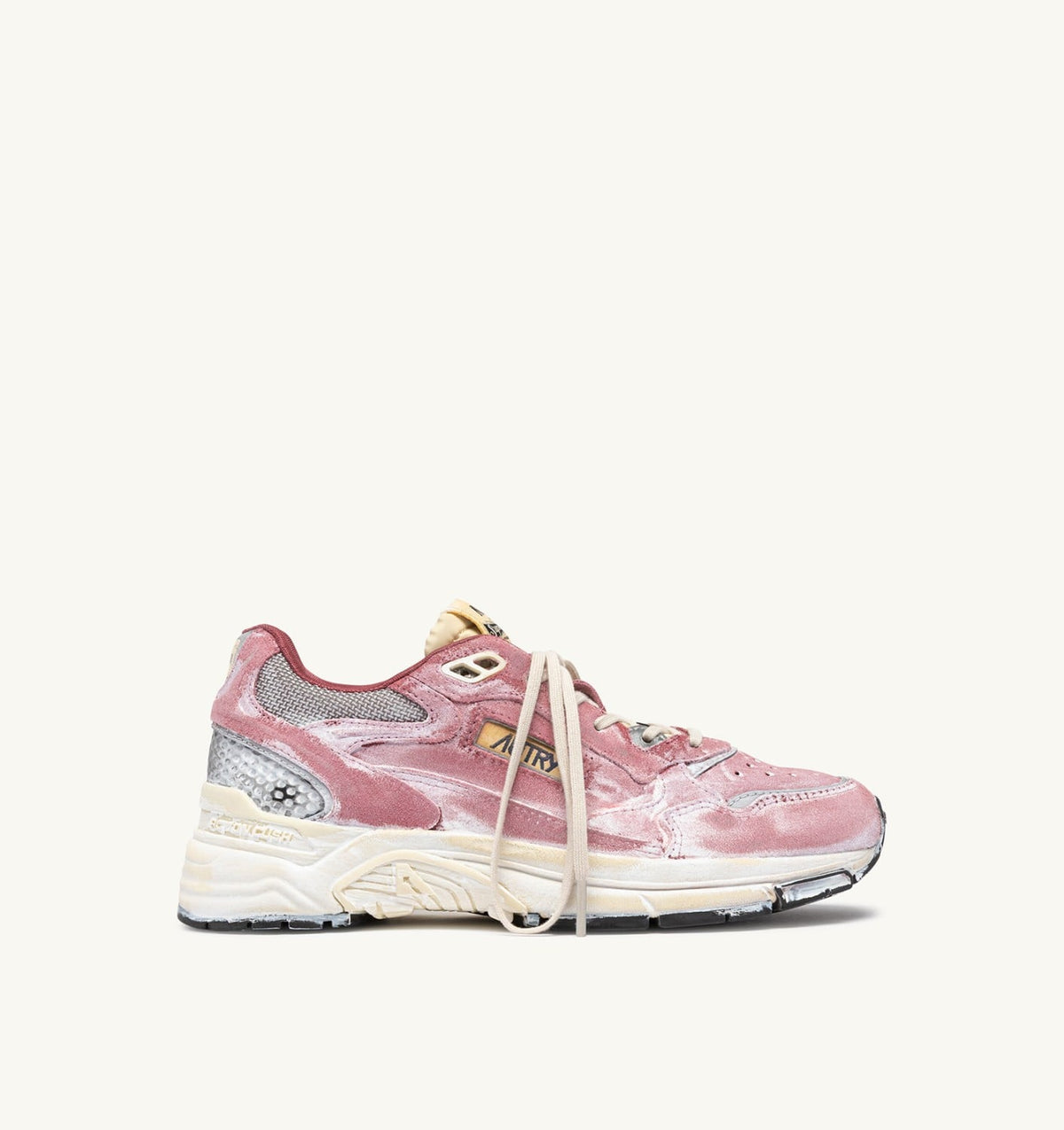 Woman HYPERWAY SUPER VINTAGE SNEAKERS IN BABOL AND SILVER SUEDE