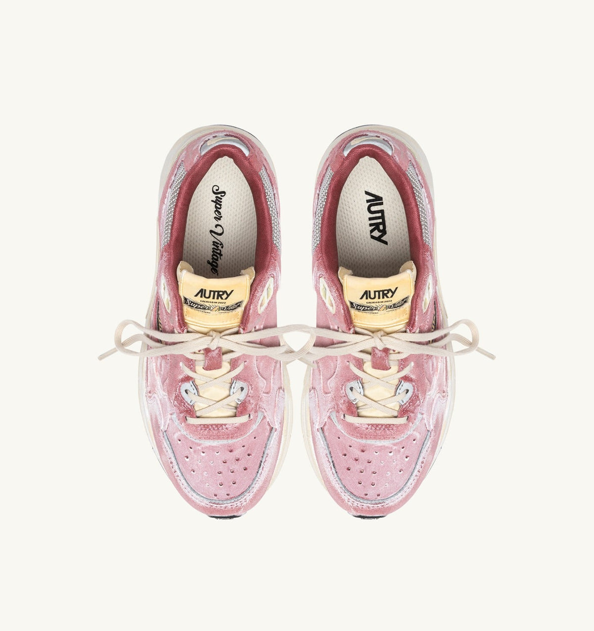Woman HYPERWAY SUPER VINTAGE SNEAKERS IN BABOL AND SILVER SUEDE