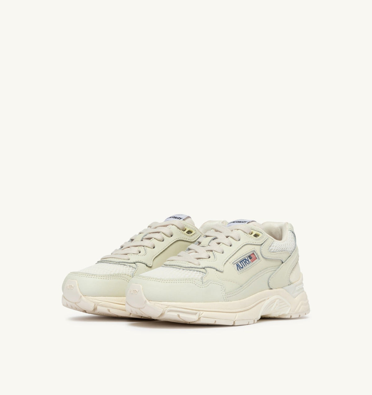 Woman HYPERWAY SNEAKERS IN WHISPER WHITE NAPA LEATHER AND MESH
