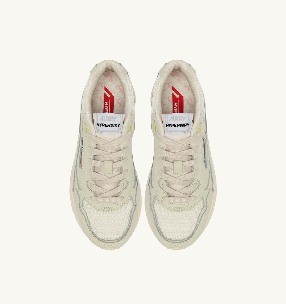 Woman HYPERWAY SNEAKERS IN WHISPER WHITE NAPA LEATHER AND MESH