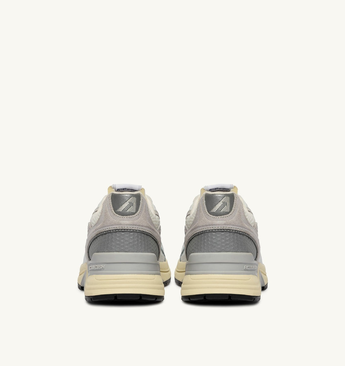 Woman HYPERWAY SNEAKERS IN WHITE AND GRAY LEATHER AND MESH