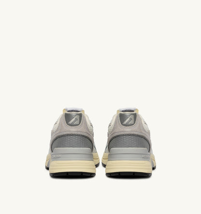 Woman HYPERWAY SNEAKERS IN WHITE AND GRAY LEATHER AND MESH