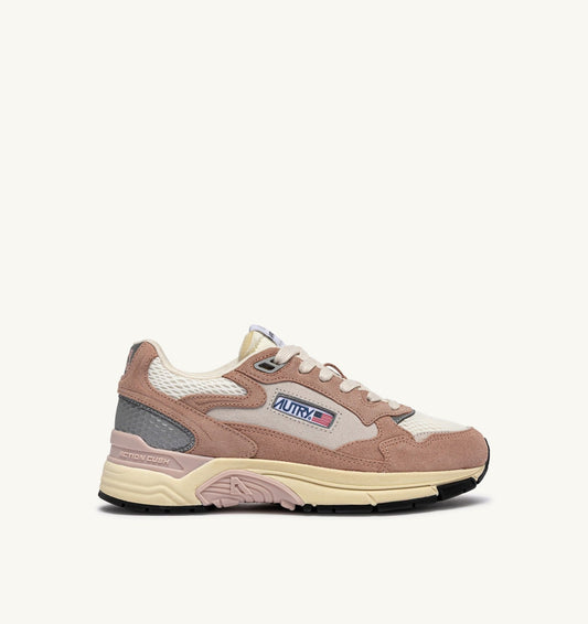 Woman HYPERWAY SNEAKERS IN SILK AND WHITE SUEDE AND MESH