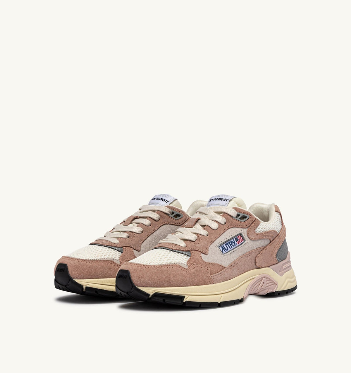 Woman HYPERWAY SNEAKERS IN SILK AND WHITE SUEDE AND MESH
