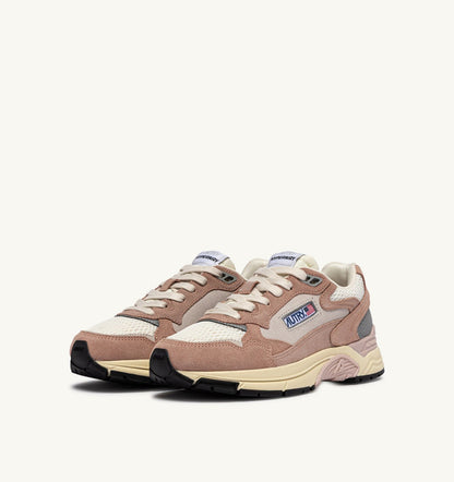 Woman HYPERWAY SNEAKERS IN SILK AND WHITE SUEDE AND MESH