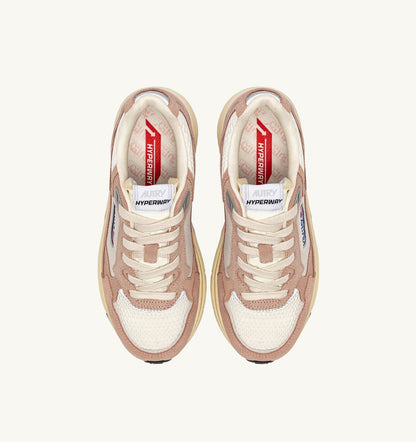 Woman HYPERWAY SNEAKERS IN SILK AND WHITE SUEDE AND MESH