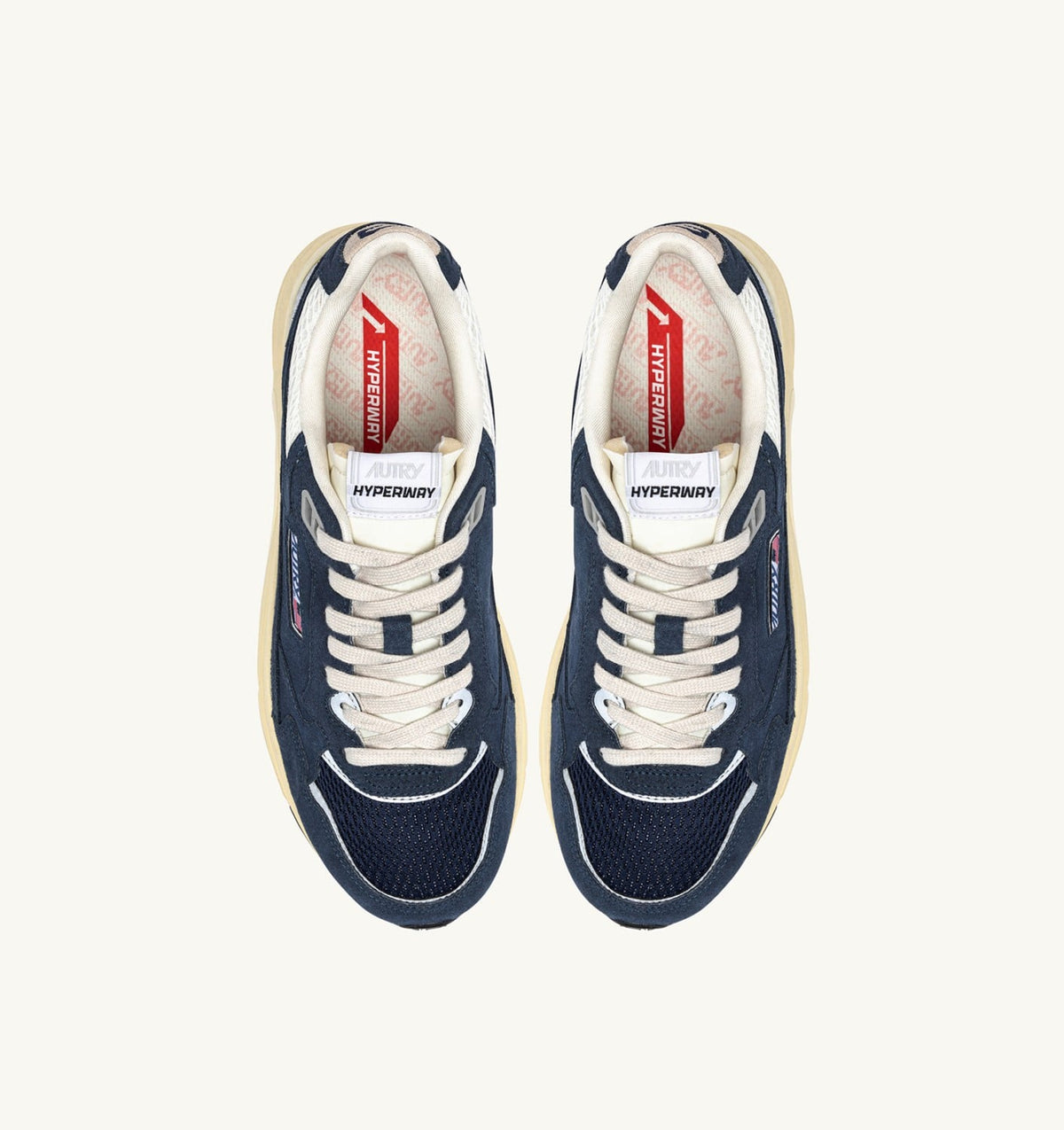 Woman HYPERWAY SNEAKERS IN BLUETTE AND MARSHMALLOW MESH AND SUEDE