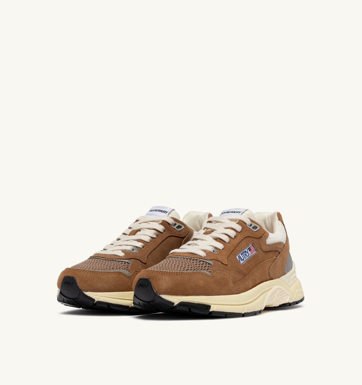 Woman HYPERWAY SNEAKERS IN CIGAR AND SILVER MESH AND SUEDE