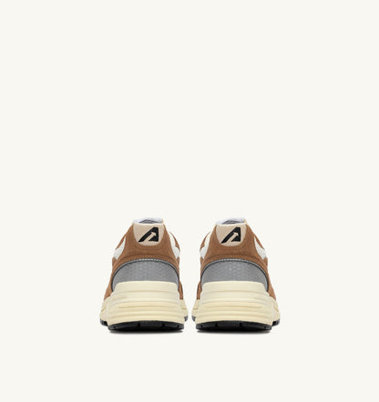 Woman HYPERWAY SNEAKERS IN CIGAR AND SILVER MESH AND SUEDE