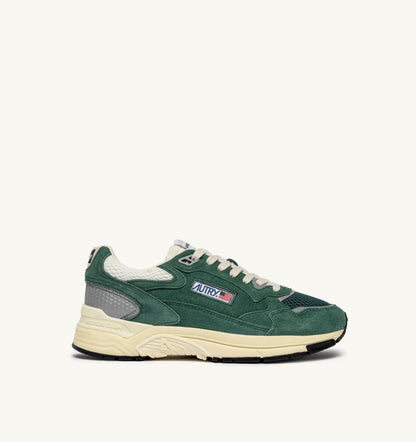 Woman HYPERWAY SNEAKERS IN MALACHITE COLOR AND SILVER-TONE SUEDE AND MESH