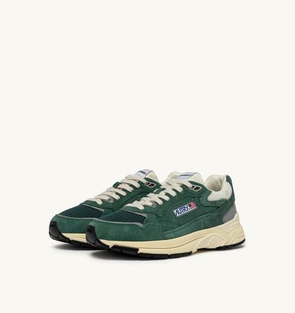 Woman HYPERWAY SNEAKERS IN MALACHITE COLOR AND SILVER-TONE SUEDE AND MESH