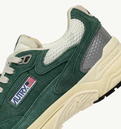 Woman HYPERWAY SNEAKERS IN MALACHITE COLOR AND SILVER-TONE SUEDE AND MESH