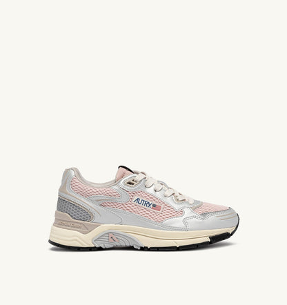 Woman HYPERWAY SNEAKERS IN SILVER, POWDER AND FEATHER GRAY SYNTHETIC LEATHER AND MESH