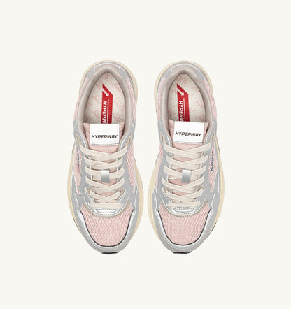 Woman HYPERWAY SNEAKERS IN SILVER, POWDER AND FEATHER GRAY SYNTHETIC LEATHER AND MESH