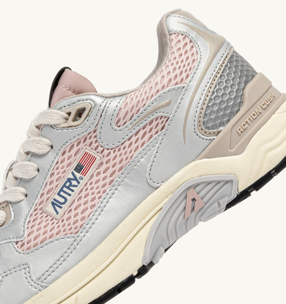 Woman HYPERWAY SNEAKERS IN SILVER, POWDER AND FEATHER GRAY SYNTHETIC LEATHER AND MESH