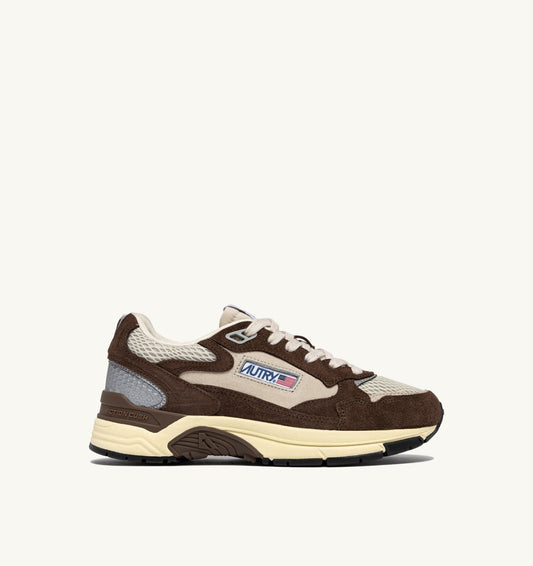 Woman HYPERWAY SNEAKERS IN SAND AND BRICK RED MESH AND SUEDE