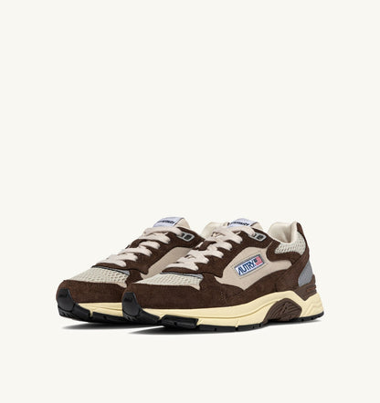 Woman HYPERWAY SNEAKERS IN SAND AND BRICK RED MESH AND SUEDE
