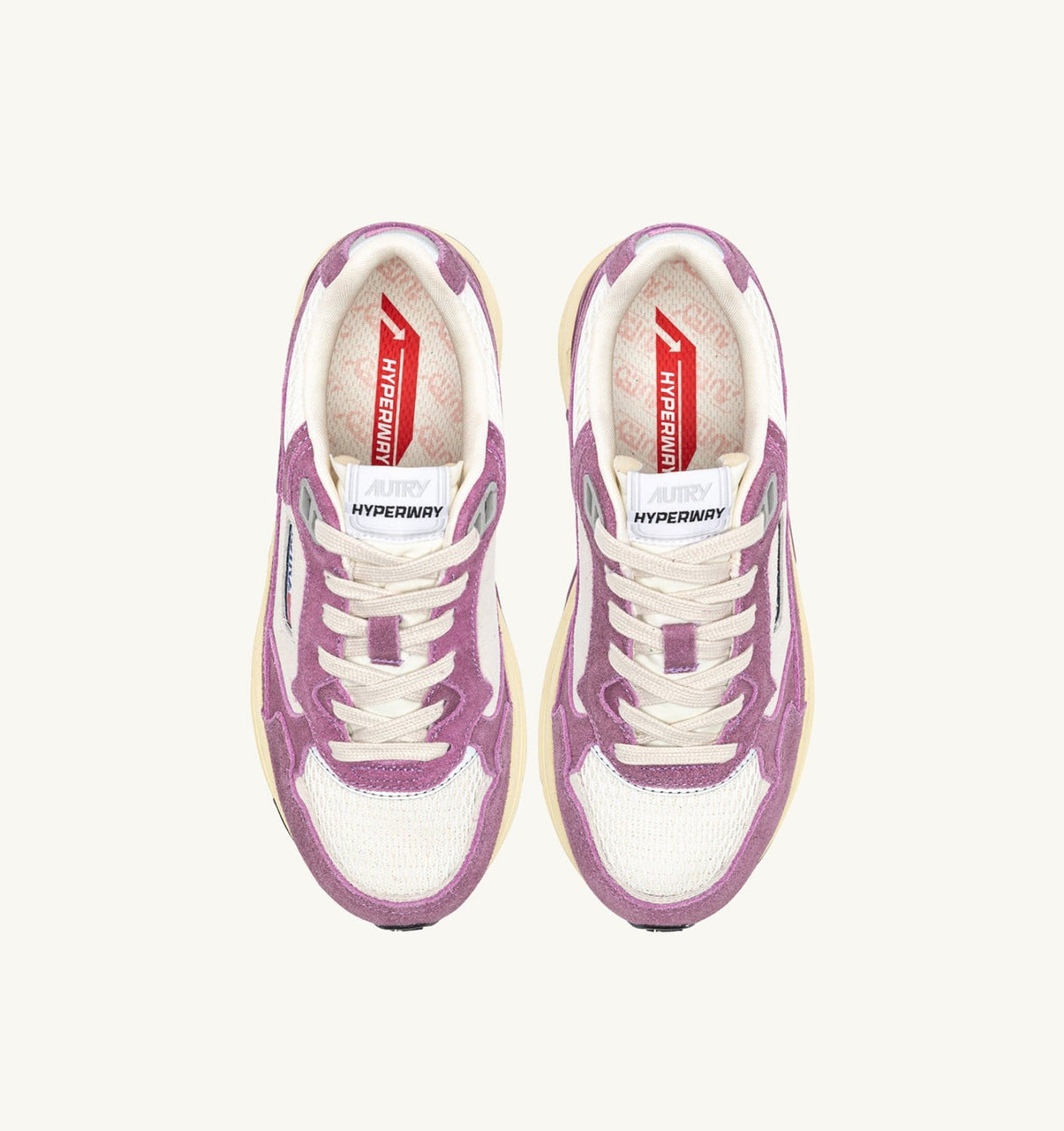 Woman HYPERWAY SNEAKERS IN SAND AND FIRENZE MESH AND SUEDE