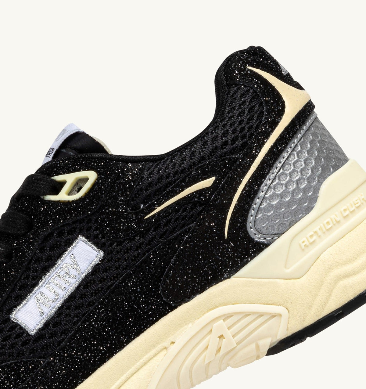 Woman HYPERWAY SNEAKERS IN GLITTER BLACK MESH AND LEATHER