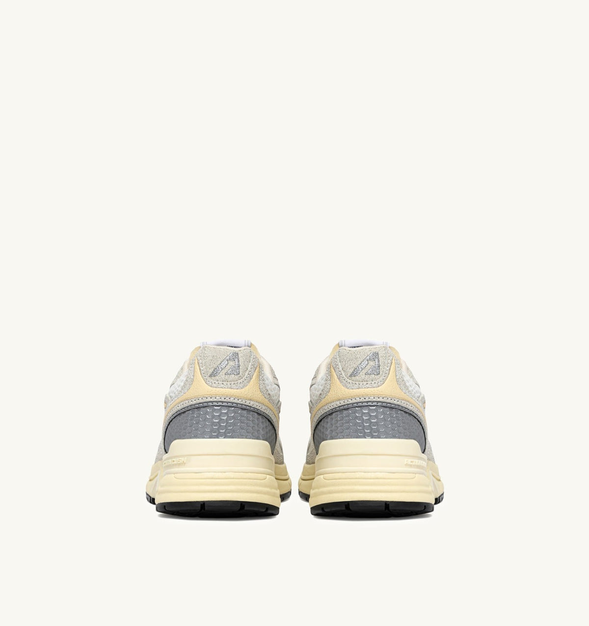 Woman HYPERWAY SNEAKERS IN WHITE MESH AND GLITTER GRAY LEATHER