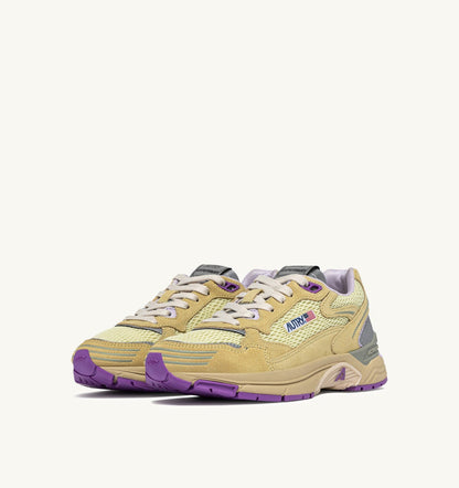 Woman HYPERWAY SNEAKERS IN STRAW AND ORCHID HUST MESH AND SUEDE