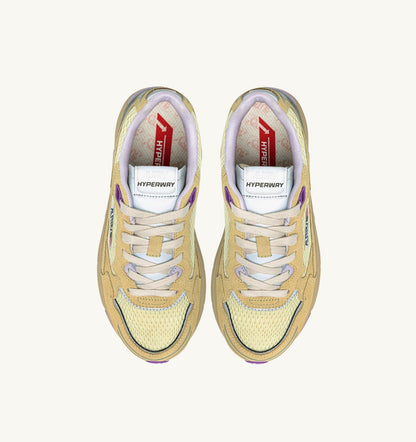 Woman HYPERWAY SNEAKERS IN STRAW AND ORCHID HUST MESH AND SUEDE