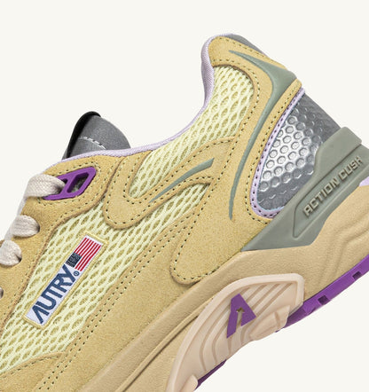 Woman HYPERWAY SNEAKERS IN STRAW AND ORCHID HUST MESH AND SUEDE