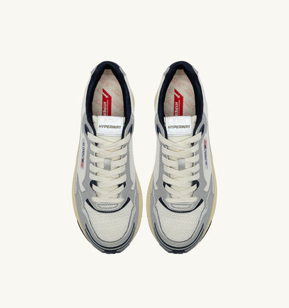 Woman HYPERWAY SNEAKERS IN WHITE SILVER AND SPACE SYNTHETIC LEATHER AND MESH