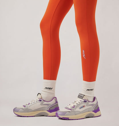 Woman HYPERWAY SNEAKERS IN WHITE SILVER AND DEWBERRY SYNTHETIC LEATHER AND MESH