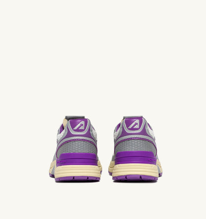 Woman HYPERWAY SNEAKERS IN WHITE SILVER AND DEWBERRY SYNTHETIC LEATHER AND MESH